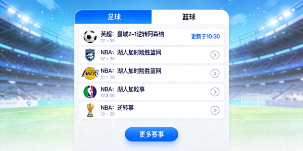 体育咨询服务平台界面展示 - 实时更新的足球篮球赛事新闻
